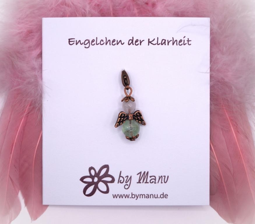 03. Engelchen der Klarheit - aus Edelstein-Perlen - Rosenquarz & Fluorit