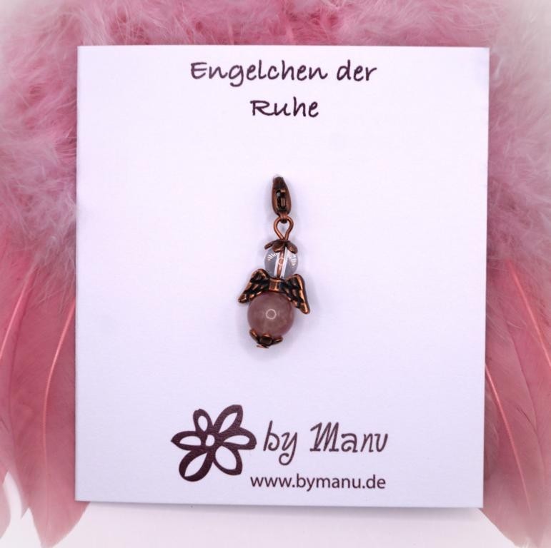 39. Engelchen der Ruhe - aus Edelstein-Perlen - Bergkristall & Turmalin