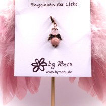 01. Engelchen der Liebe - aus Edelstein-Perlen - Rosenquarz & Rhodochrosit