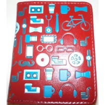 Shag Wear Kurzbörse Portemonnaie "Technik" - rot - mit gr. Münzfach & Reißverschluss