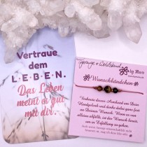 Hochzeits Gastgeschenk * Edelstein Wunschbändchen mit Bedeutung * 100 Stück * 20 unterschiedliche Edelsteine & Lebensthemen zur Auswahl