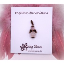 13. Engelchen des Verliebens - aus Edelstein-Perlen - Rosenquarz