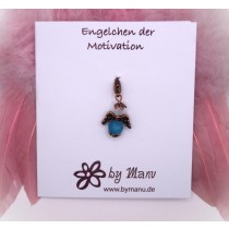 20. Engelchen der Motivation - aus Edelstein-Perlen - Mondstein & Apatit