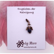 34. Engelchen des Loslassens - aus Edelstein-Perlen - Bergkristall & Amethyst