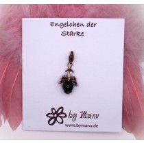 41. Engelchen der Stärke - aus Edelstein-Perlen - Bergkristall & Onyx