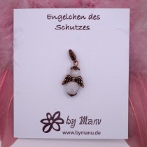 27. Engelchen des Schutzes - aus Edelstein-Perlen - Mondstein & Bergkristall