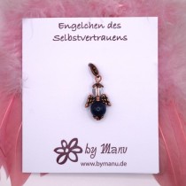 42. Engelchen des Selbstvertrauens - aus Edelstein-Perlen - Bergkristall & Lapislazuli