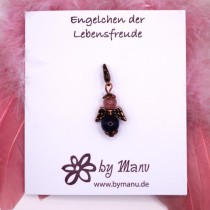 54. Engelchen der Lebensfreude - aus Edelstein-Perlen - Erdbeerquarz & Granat