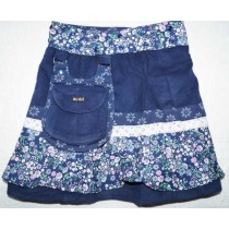 Moshiki #3 Kinder-Wickel-Wende-Röckchen Feincord mit abnehmbarer Tasche Größe 110-152 - 134/23 dunkelblau