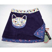 Moshiki "Kitty" #4 Feincord Kinder-Wende-Wickel-Röckchen mit abnehmbarer Katzen-Tasche Größe 110-152 - lila 148/23