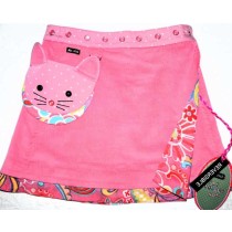 Moshiki "Kitty" #4 Feincord Kinder-Wende-Wickel-Röckchen mit abnehmbarer Katzen-Tasche Größe 110-152 - rosa / pink 207/23