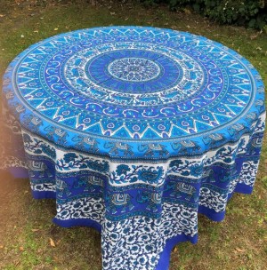 Mandala Tuch * 100% Baumwolle * Nr. 22 blau